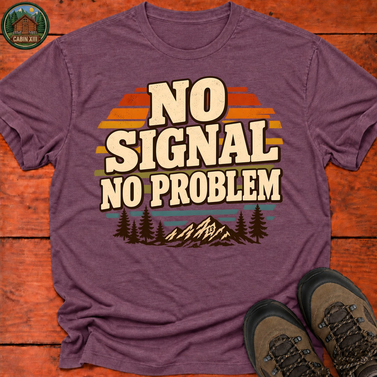 No Signal No Problem T-Shirt — Heather Maroon