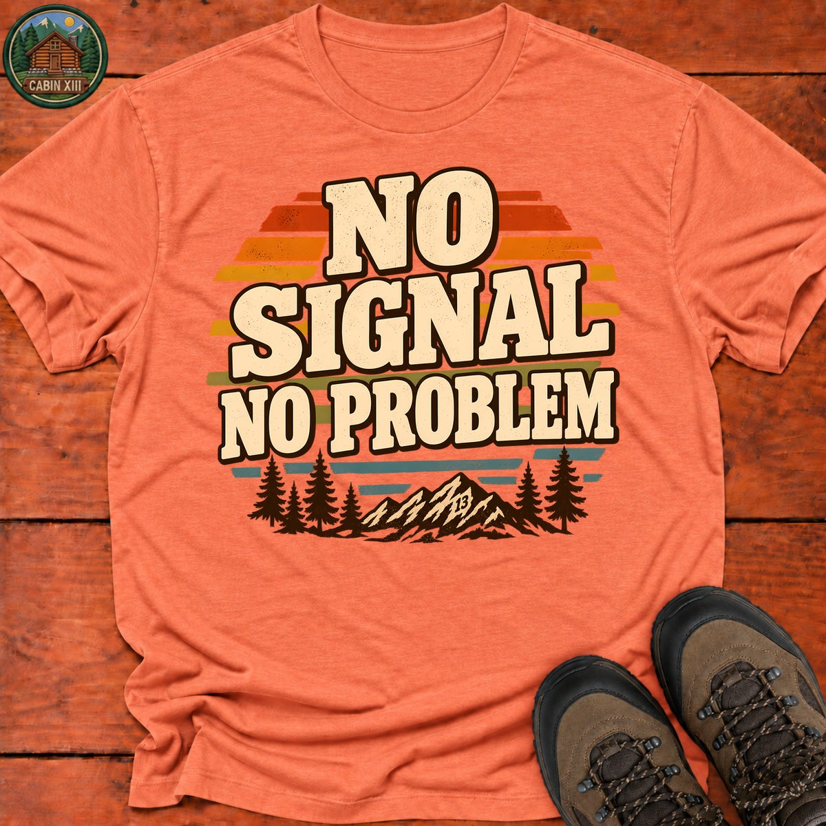 No Signal No Problem T-Shirt — Heather Orange