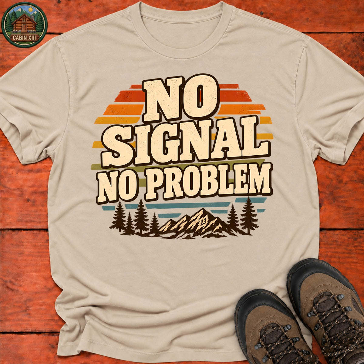 No Signal No Problem T-Shirt — Sand