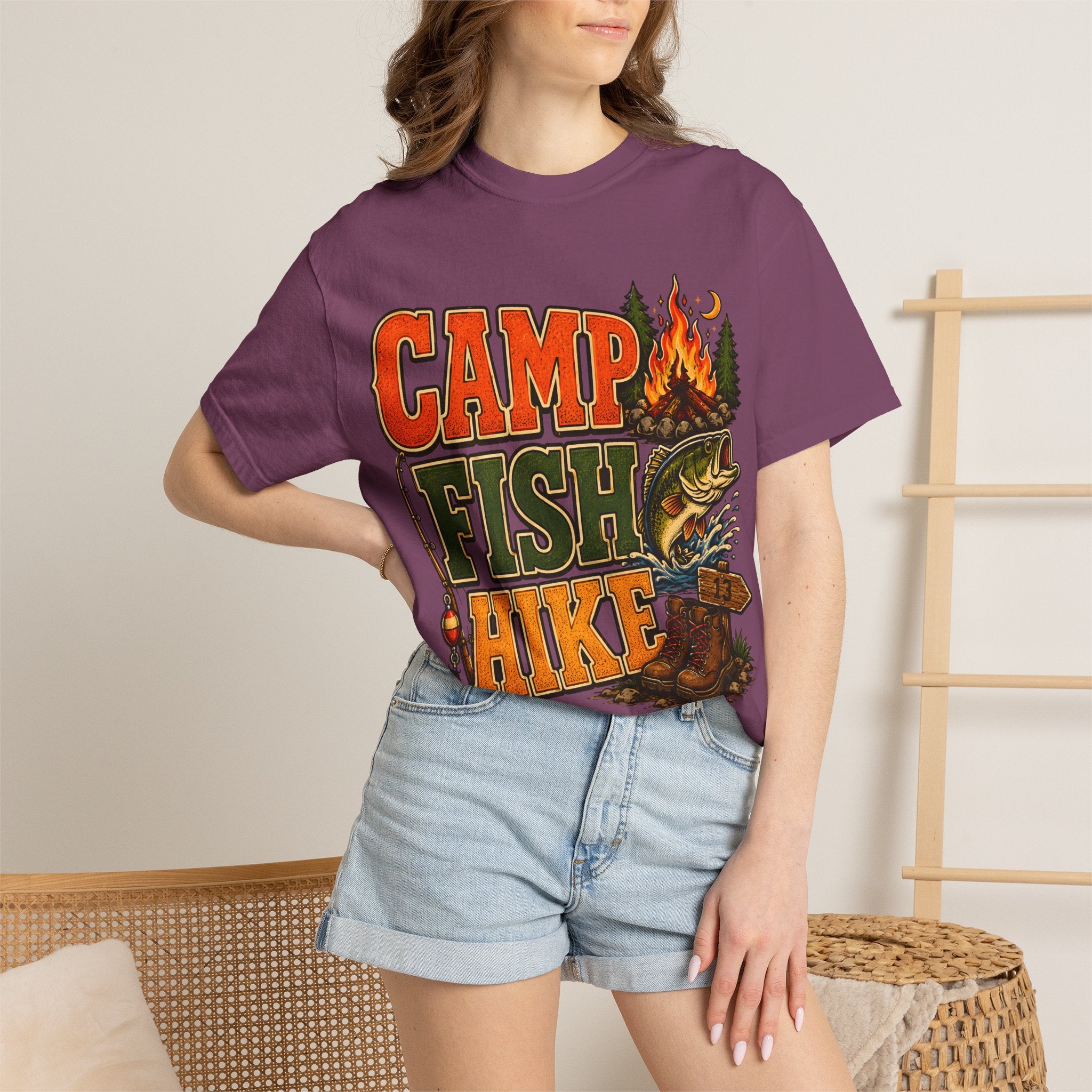 Camp Fish Hike — Vintage Outdoor Camping and Fishing Tee