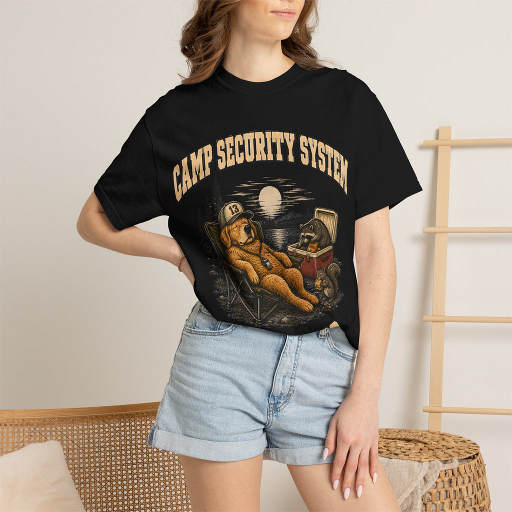 Camp Security System Napping — Funny Camping Dog Tee