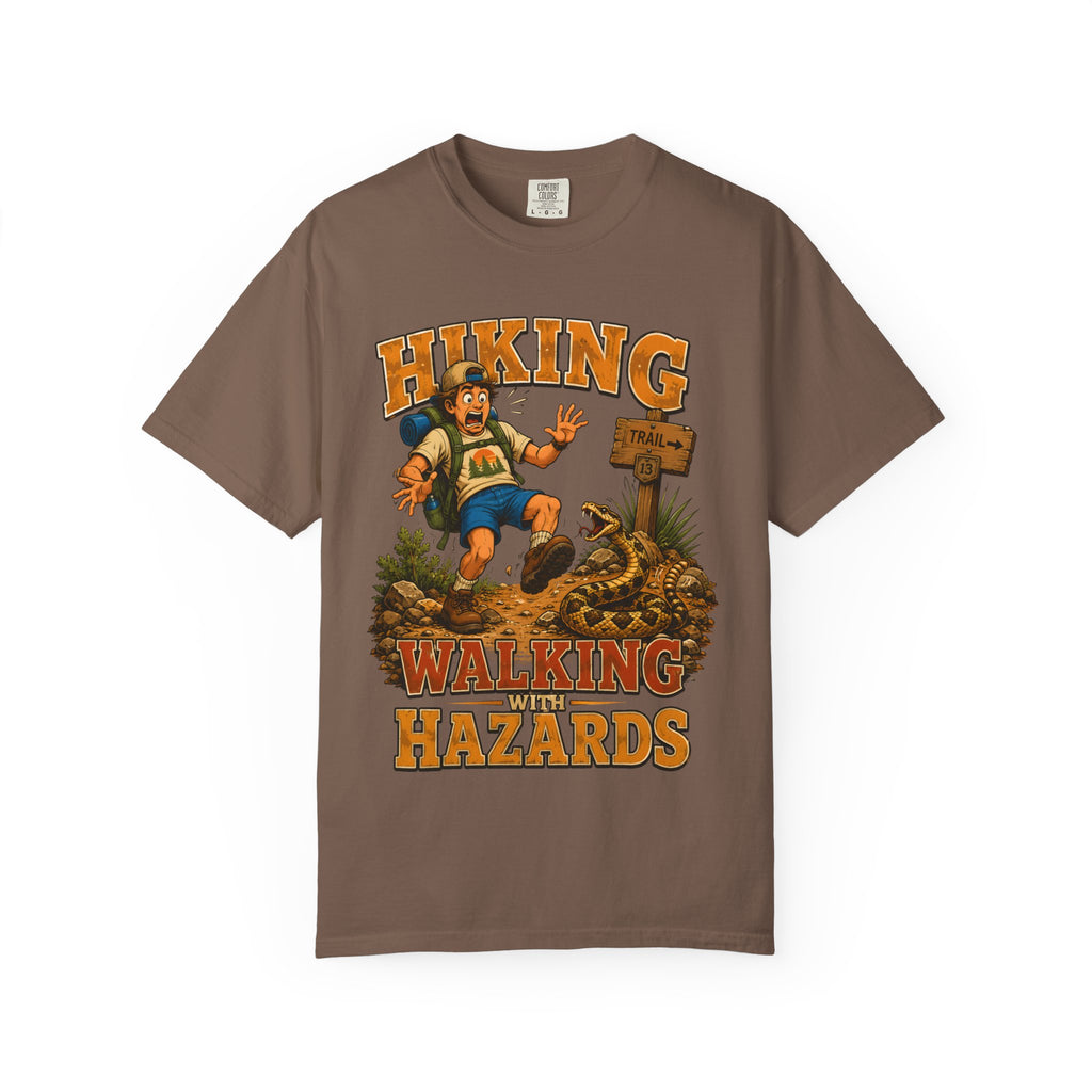 Hiking Walking With Hazards — Funny Rattlesnake Trail Tee