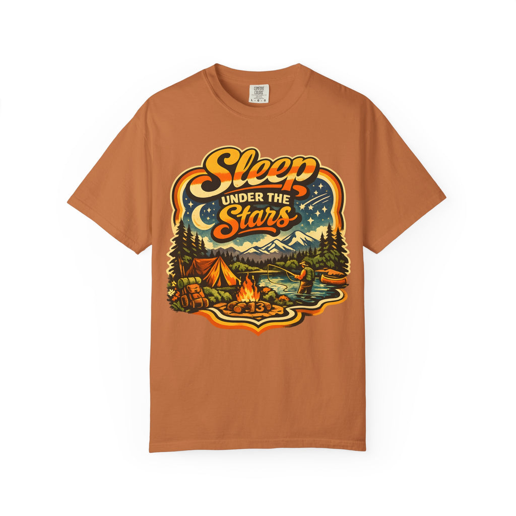 Sleep Under the Stars — Retro Camping and Fishing Tee
