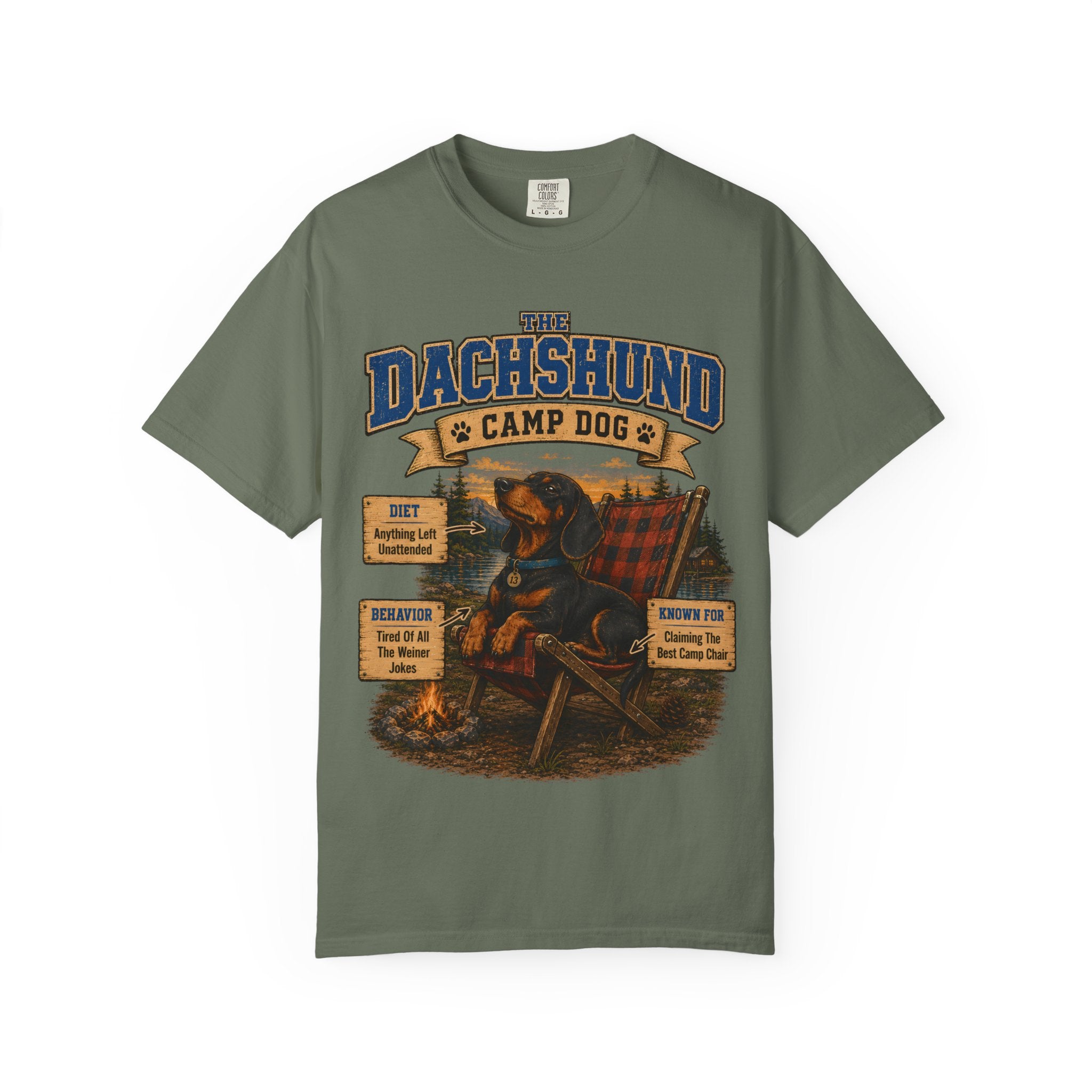 Dachshund Camp Dog - Tired Of All The Weiner Jokes Tee