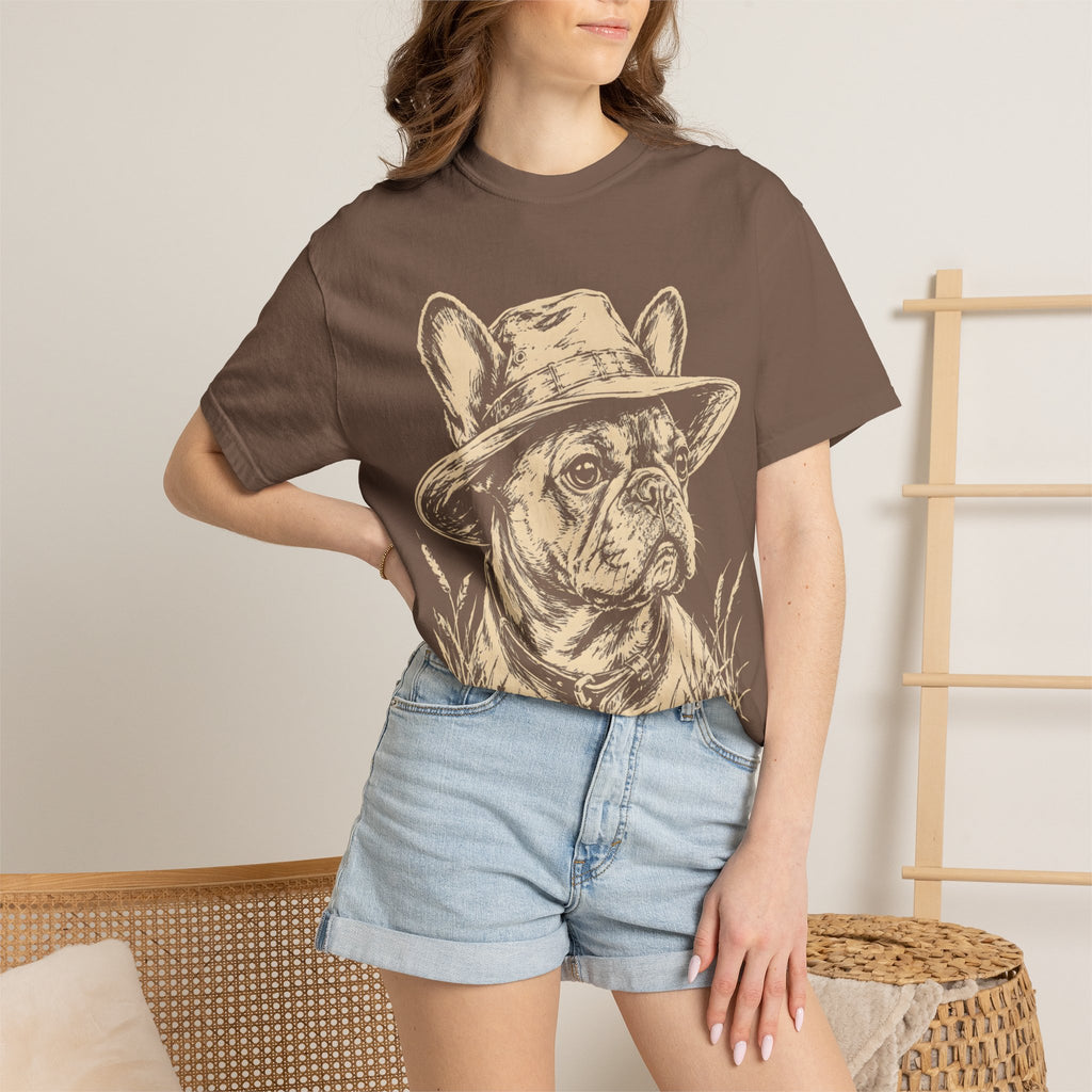 French Bulldog in a Hat — Vintage Sketch Dog Tee