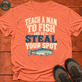 Teach A Man To Fish T-Shirt — Heather Orange
