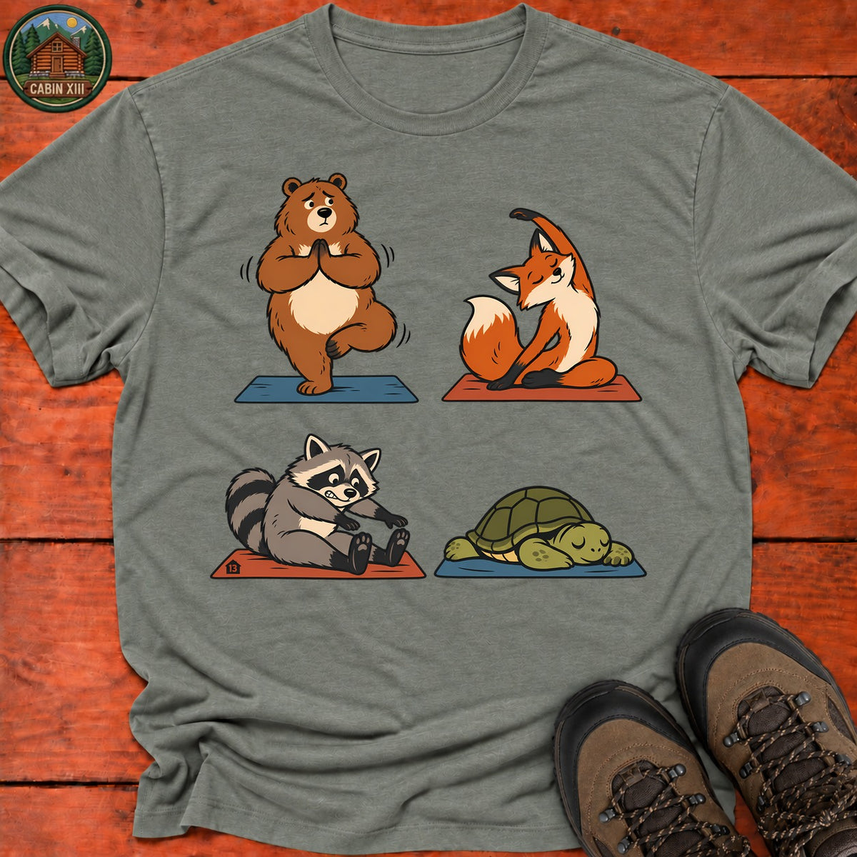 Outdoor Yoga T-Shirt — Heather Military Green