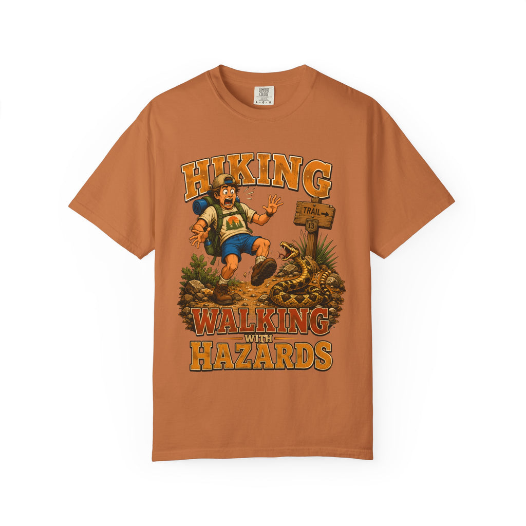 Hiking Walking With Hazards — Funny Rattlesnake Trail Tee