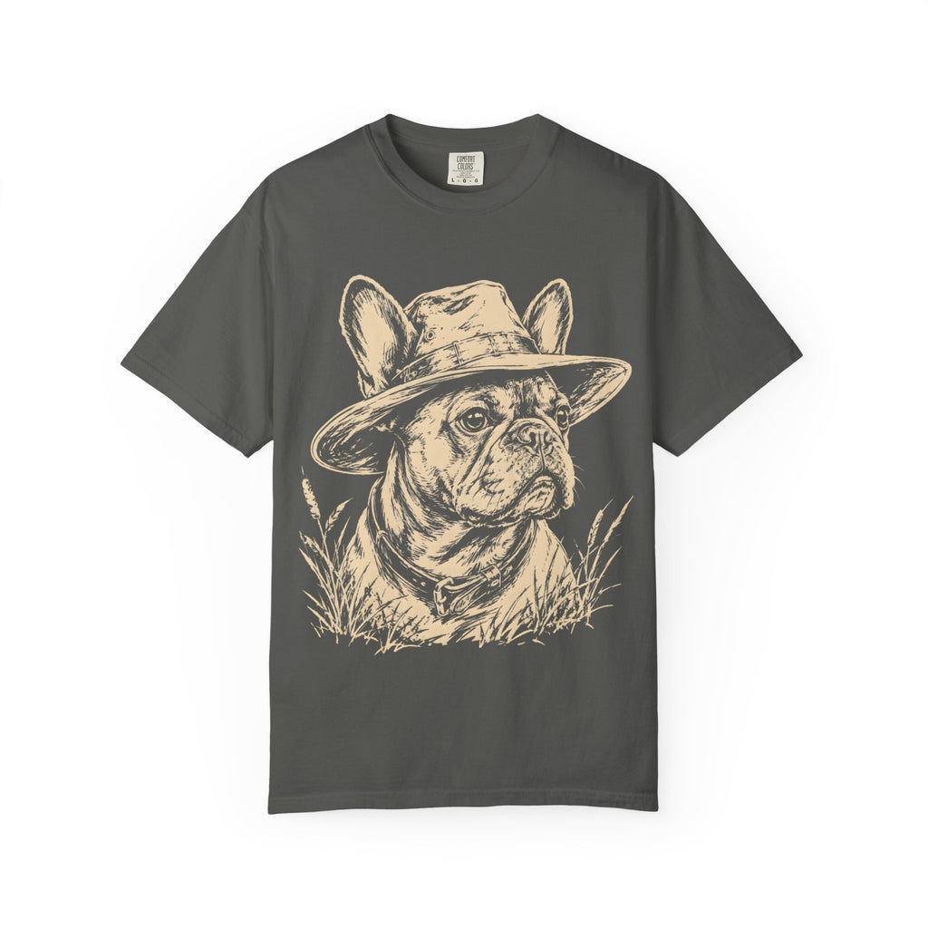French Bulldog in a Hat — Vintage Sketch Dog Tee