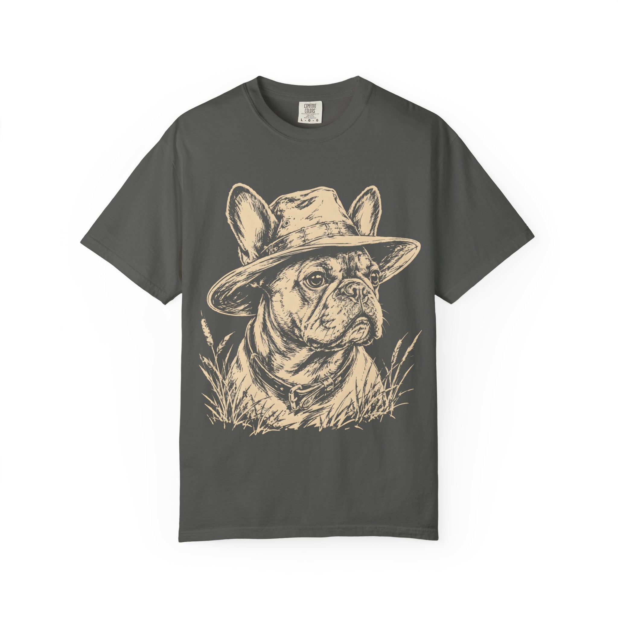 French Bulldog in a Hat — Vintage Sketch Dog Tee