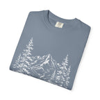 Campsite Sketch — Vintage Mountain Camp Scene Outdoor Tee