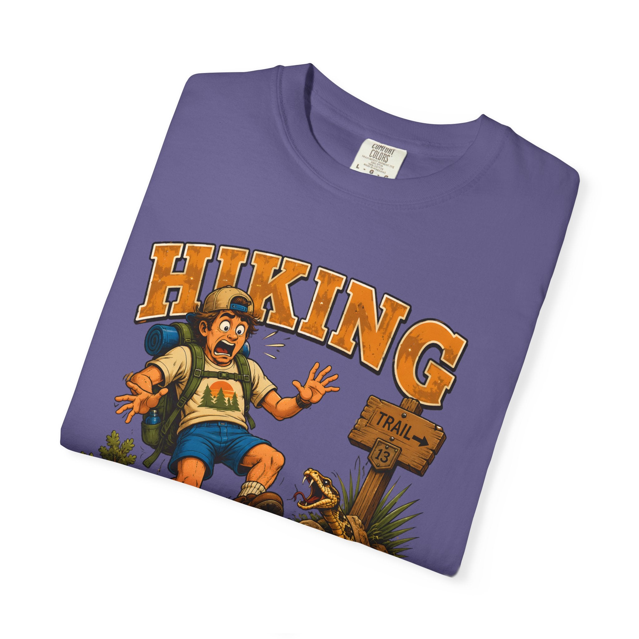 Hiking Walking With Hazards — Funny Rattlesnake Trail Tee