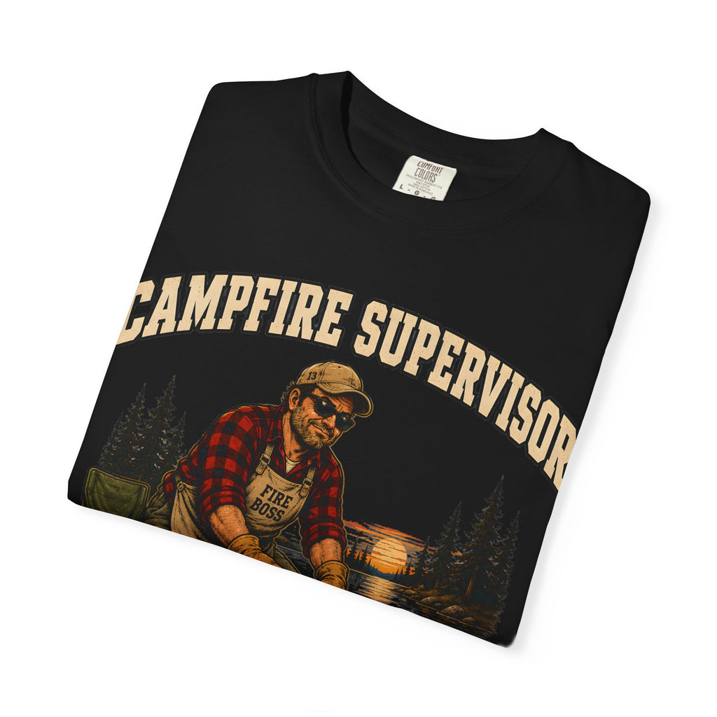 Campfire Supervisor Add Another Log — Funny Camping Dad Tee