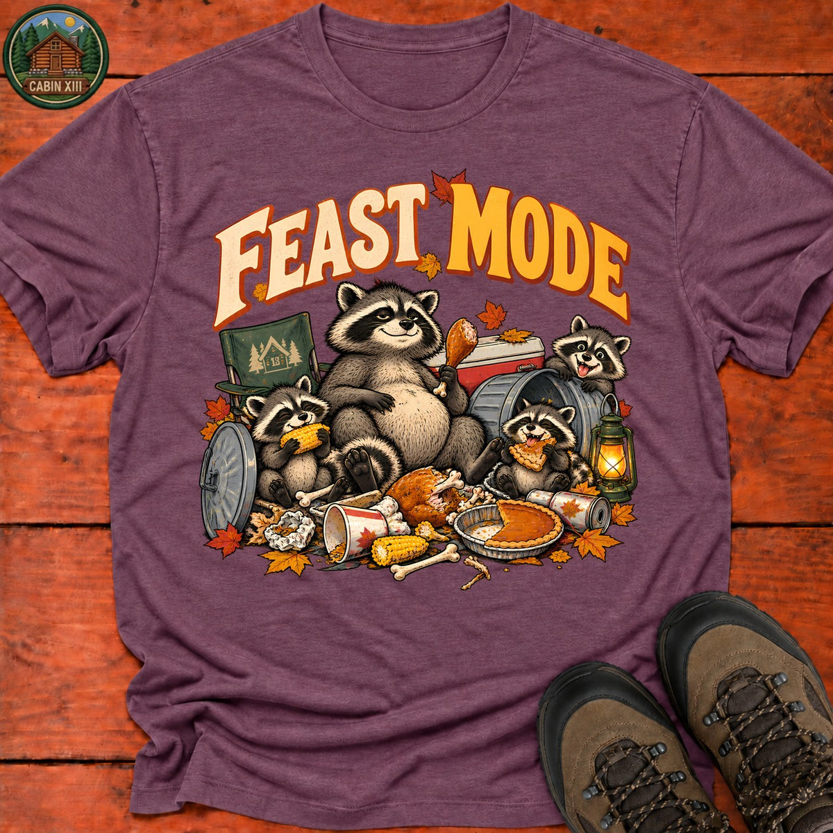 Thanksgiving Feast Mode T-Shirt — Heather Maroon