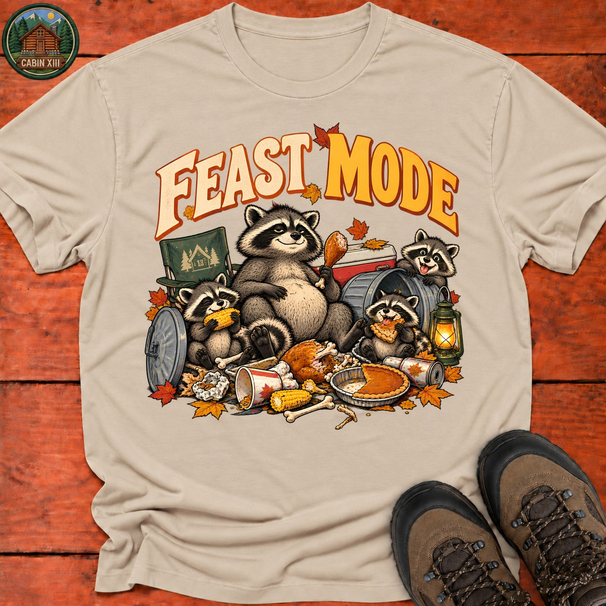 Thanksgiving Feast Mode T-Shirt — Sand