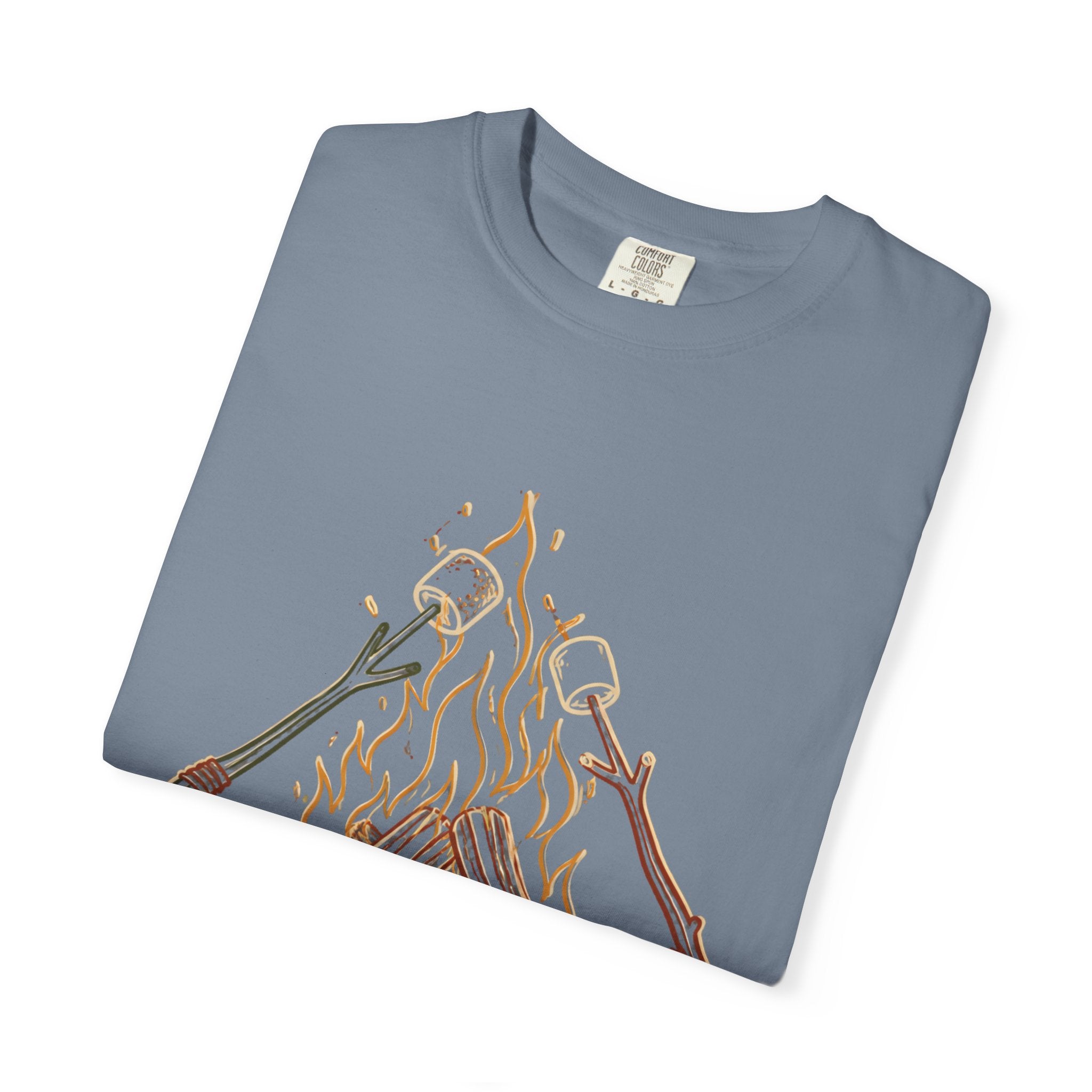 Roasing Marshmallows Line Art T-Shirt