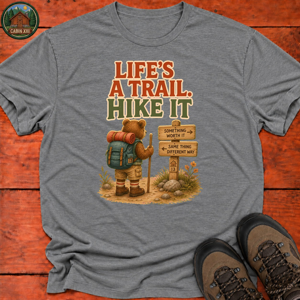 Life's A Trail T-Shirt — Graphite Heather