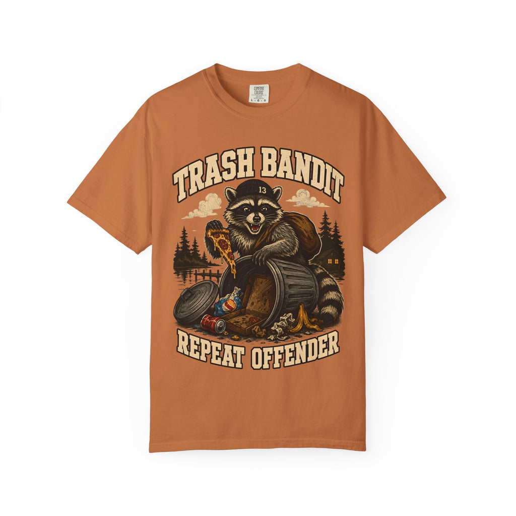 Trash Bandit Repeat Offender — Funny Raccoon Camping Tee