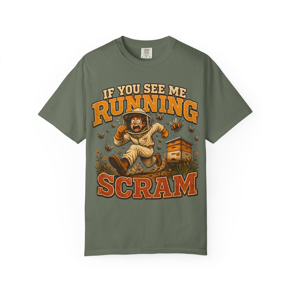 If You See Me Running Scram Funny Beekeeping Shirt
