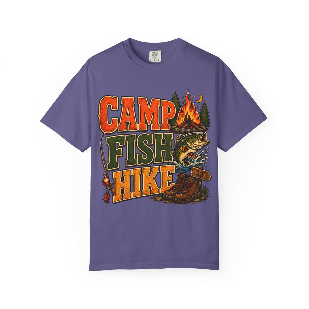 Camp Fish Hike — Vintage Outdoor Camping and Fishing Tee