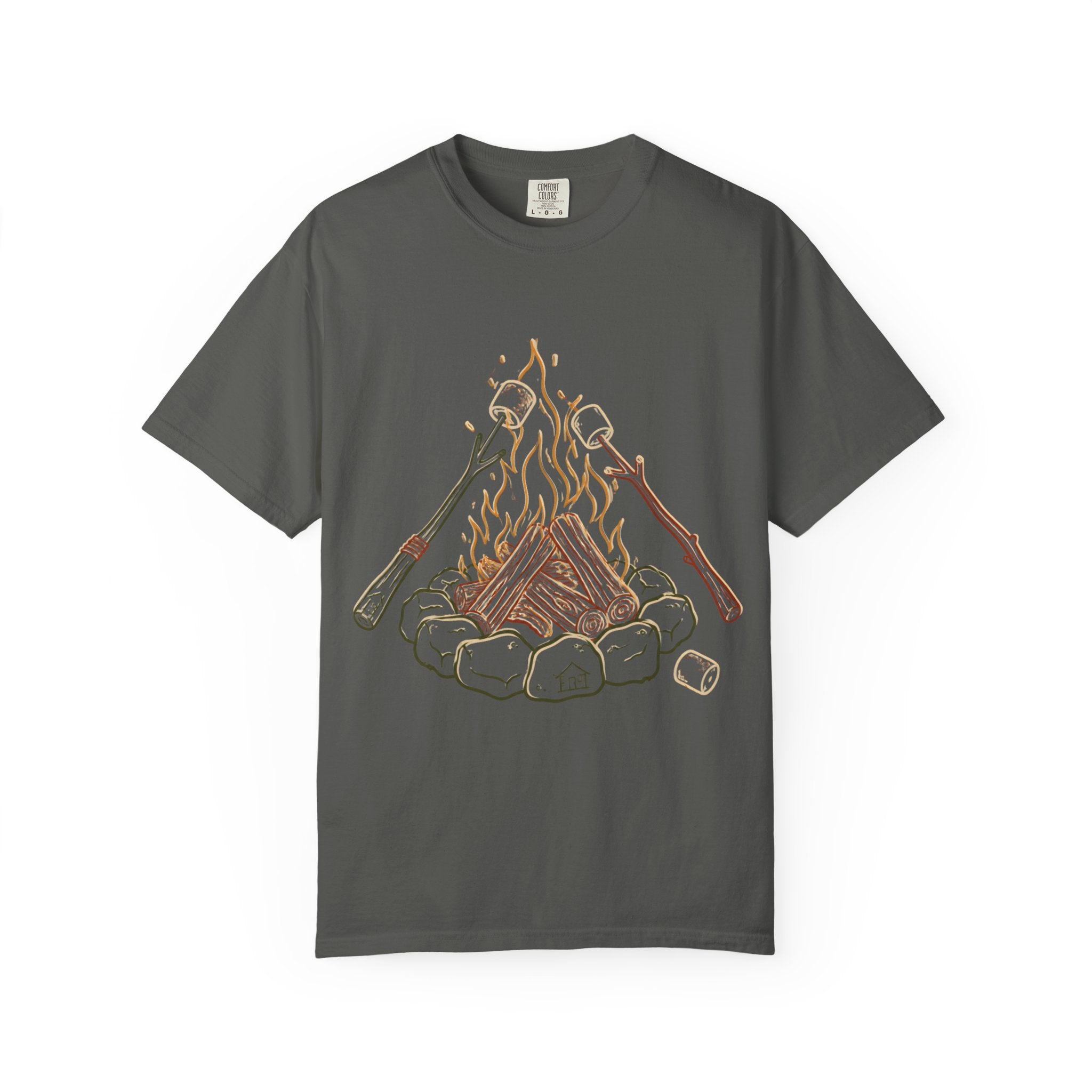 Roasing Marshmallows Line Art T-Shirt