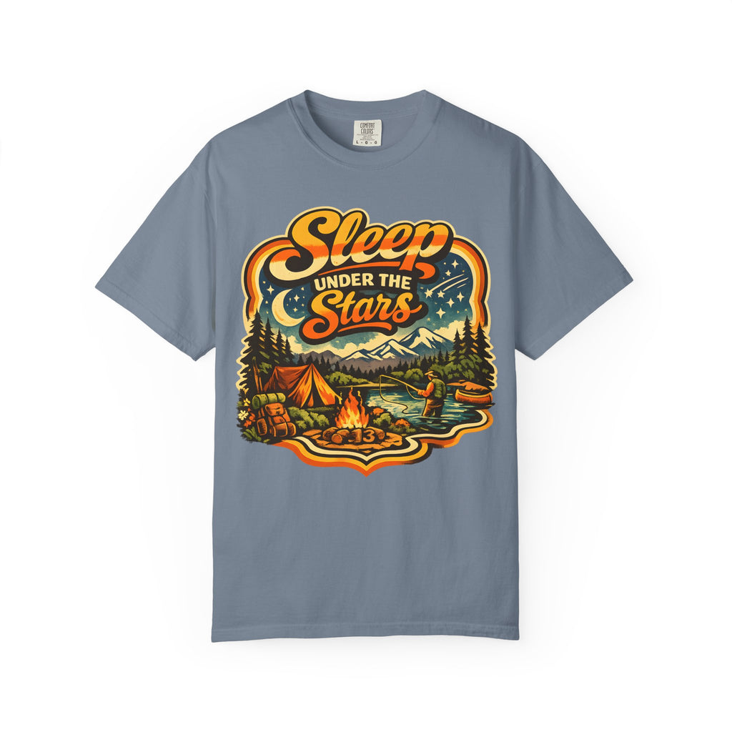 Sleep Under the Stars — Retro Camping and Fishing Tee