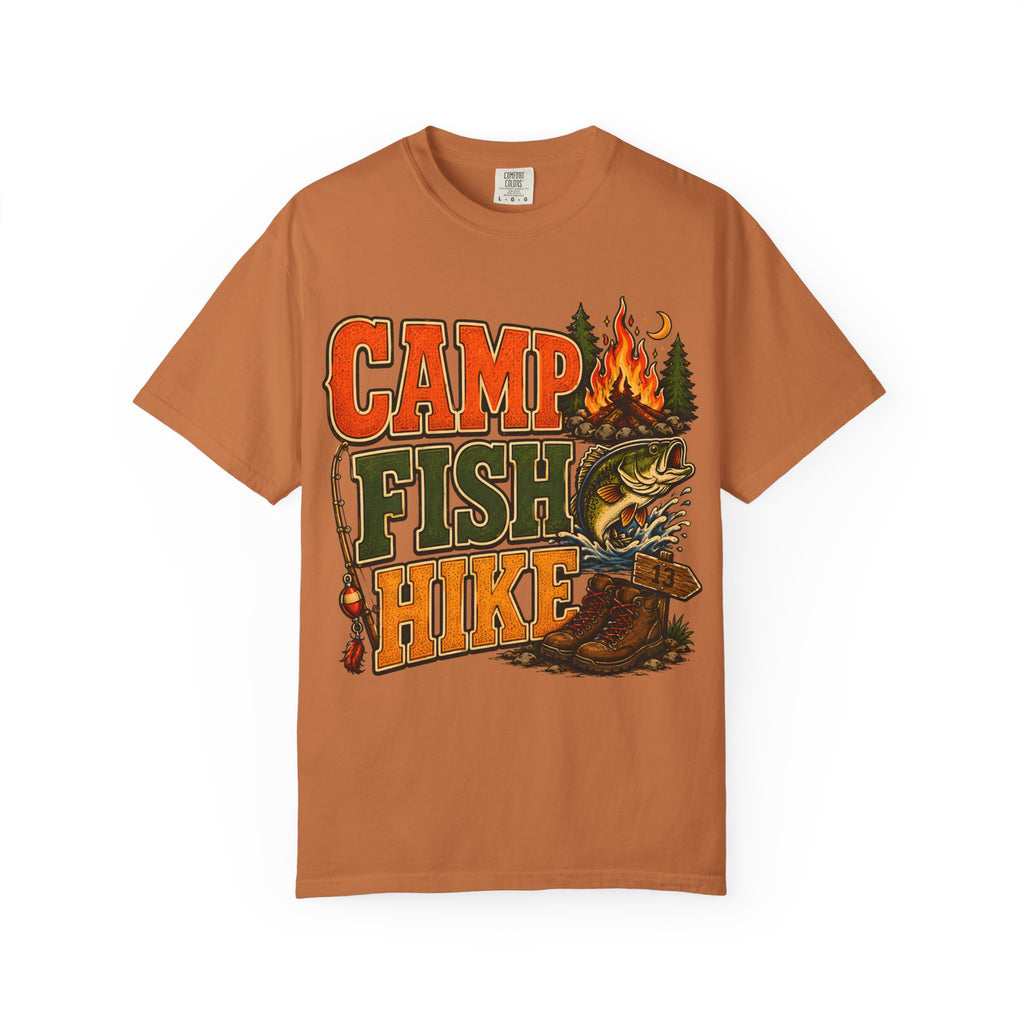Camp Fish Hike — Vintage Outdoor Camping and Fishing Tee