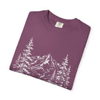 Campsite Sketch — Vintage Mountain Camp Scene Outdoor Tee