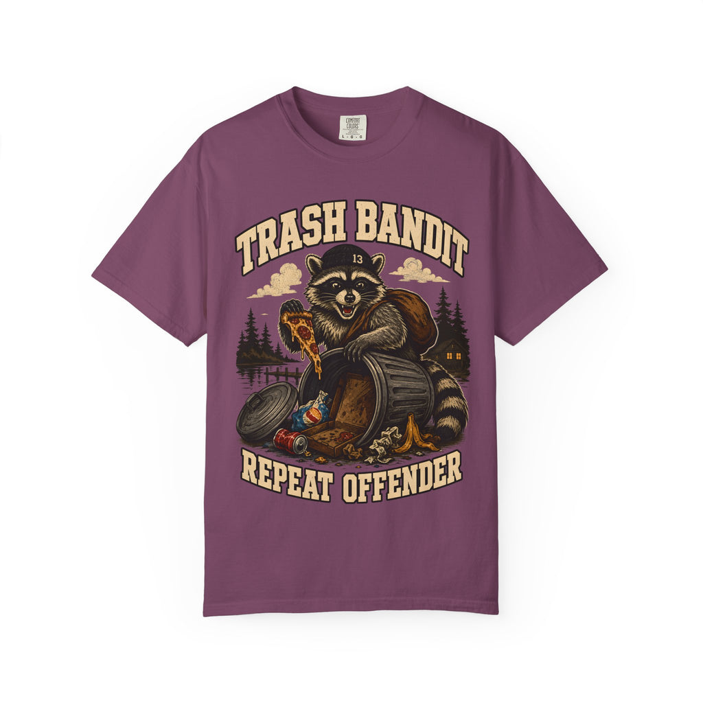 Trash Bandit Repeat Offender — Funny Raccoon Camping Tee