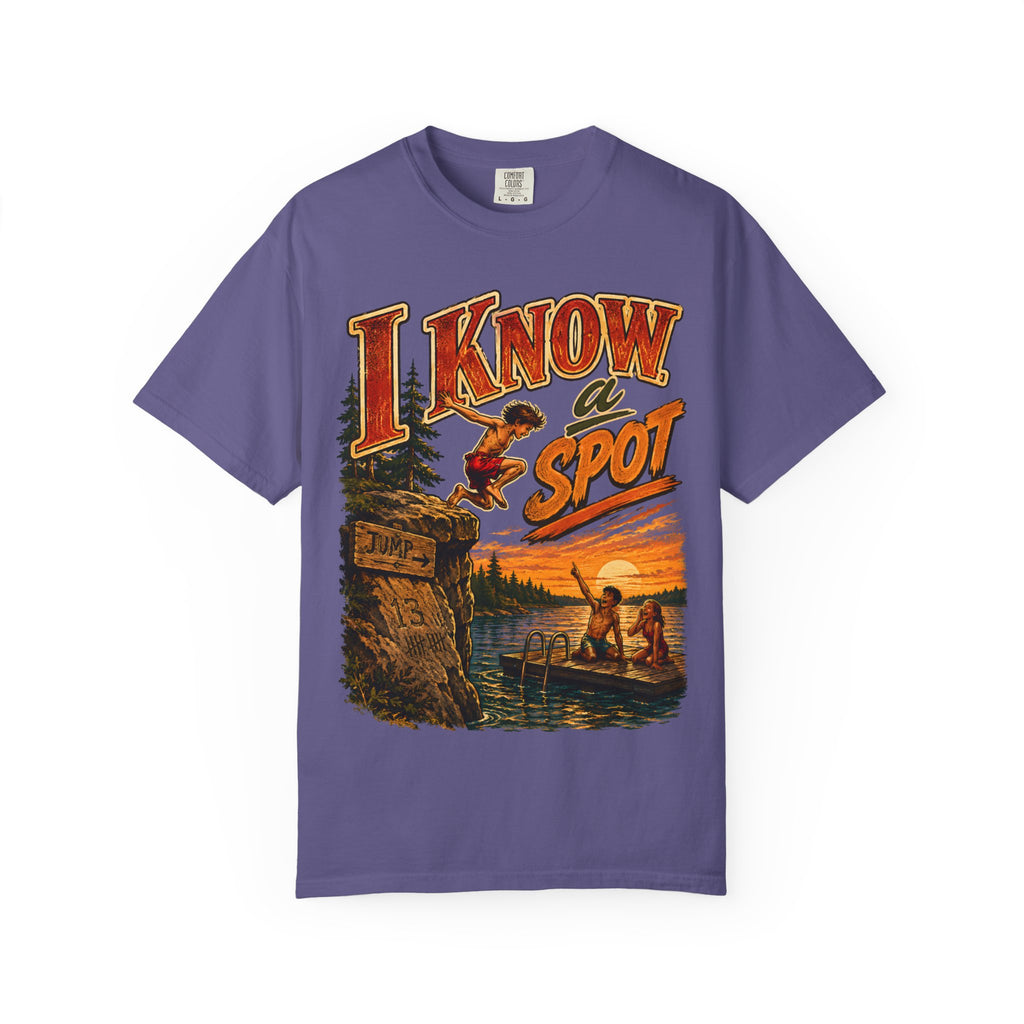I Know a Spot — Vintage Lake Jumping Summer Camping Tee