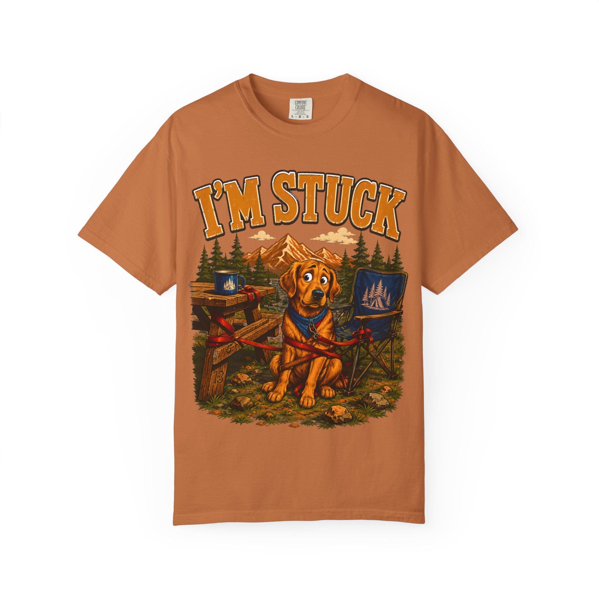 I'm Stuck — Funny Camping Dog Golden Retriever Outdoor Tee