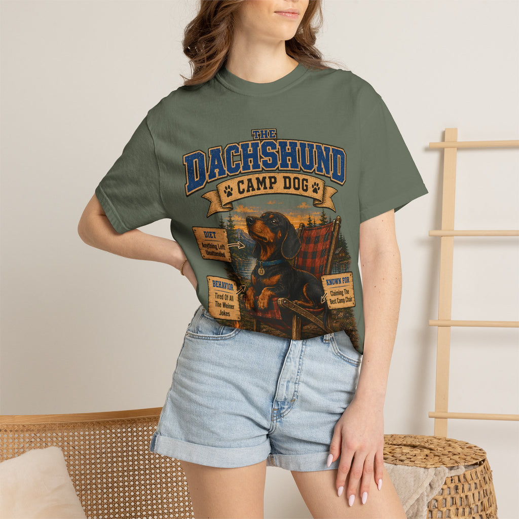 Dachshund Camp Dog - Tired Of All The Weiner Jokes Tee