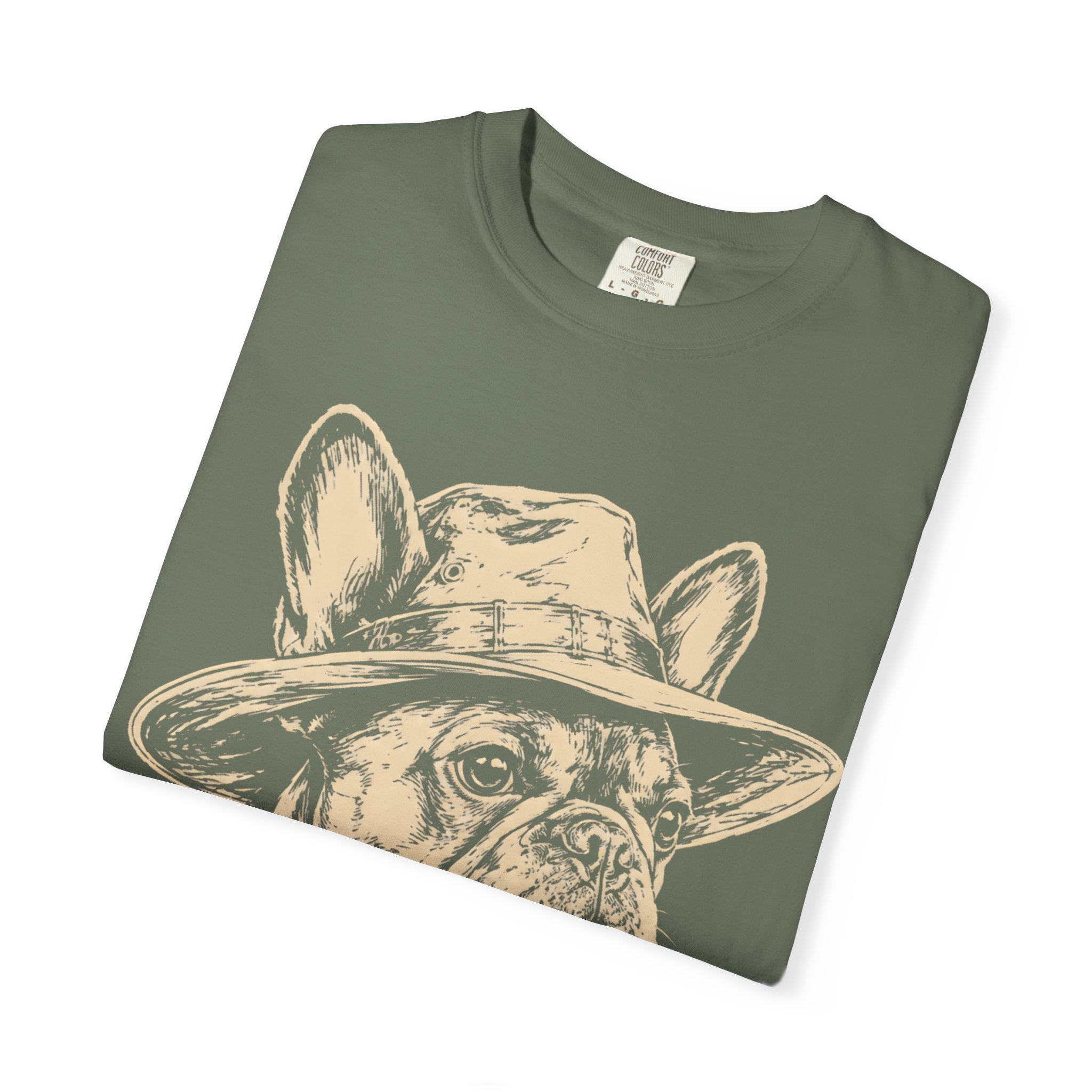 French Bulldog in a Hat — Vintage Sketch Dog Tee