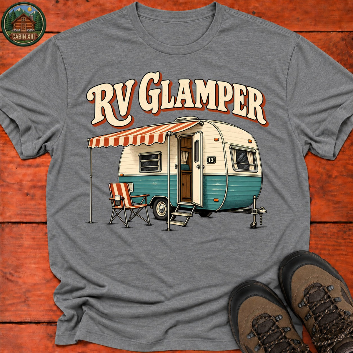 Rv Glamper Half Color T-Shirt — Graphite Heather