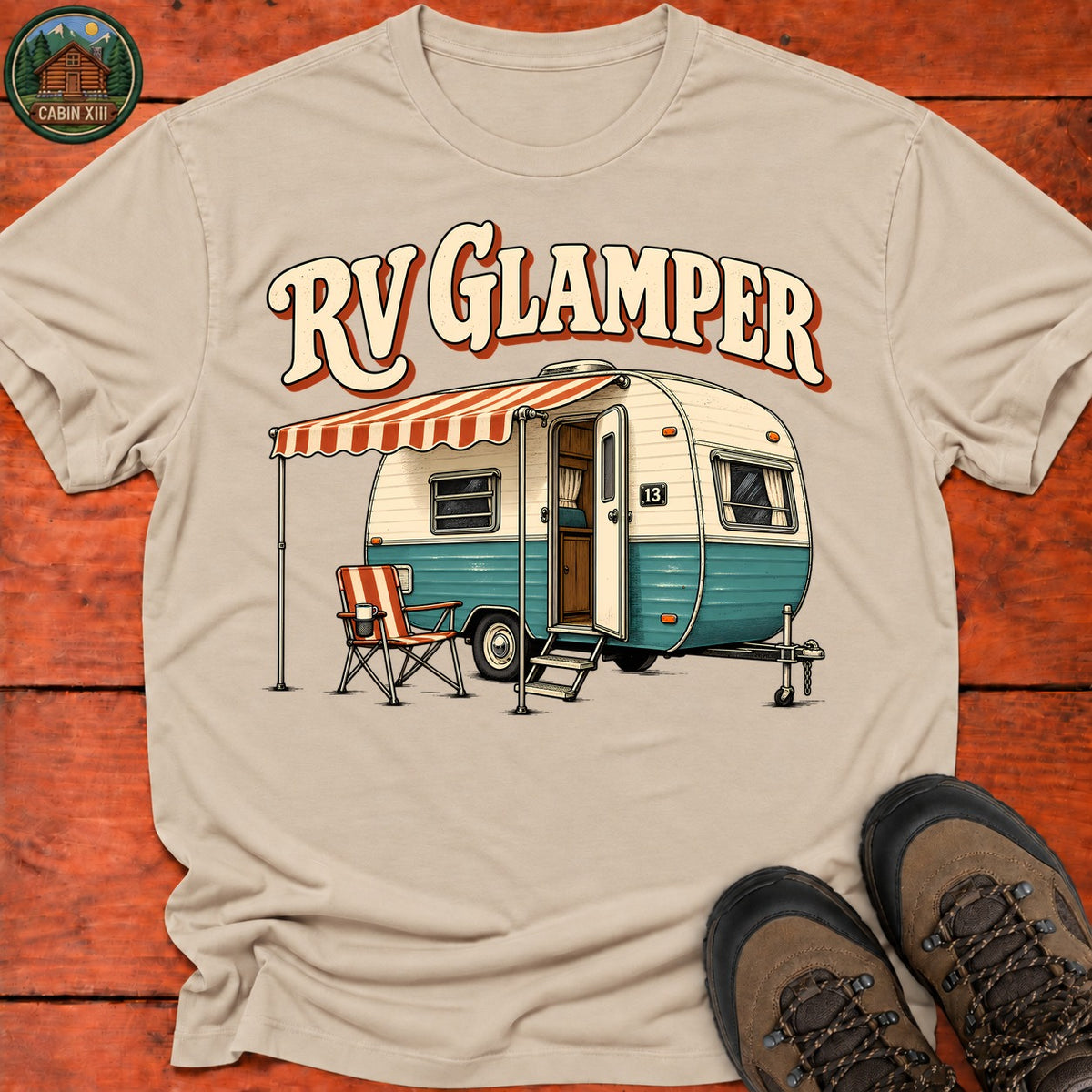 Rv Glamper Half Color T-Shirt — Sand