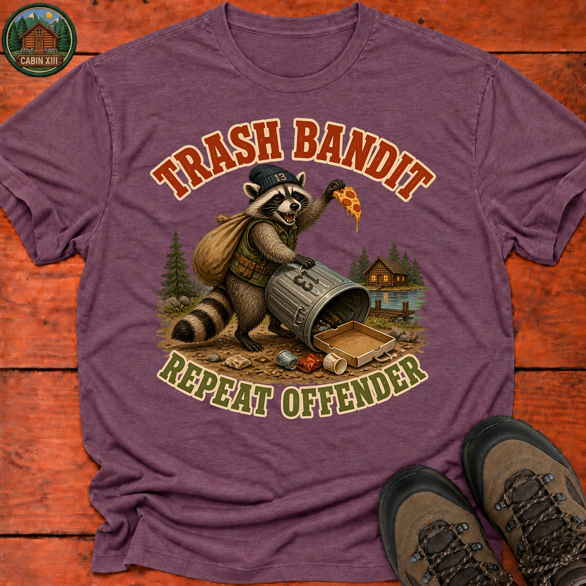 Trash Bandit T-Shirt — Heather Maroon