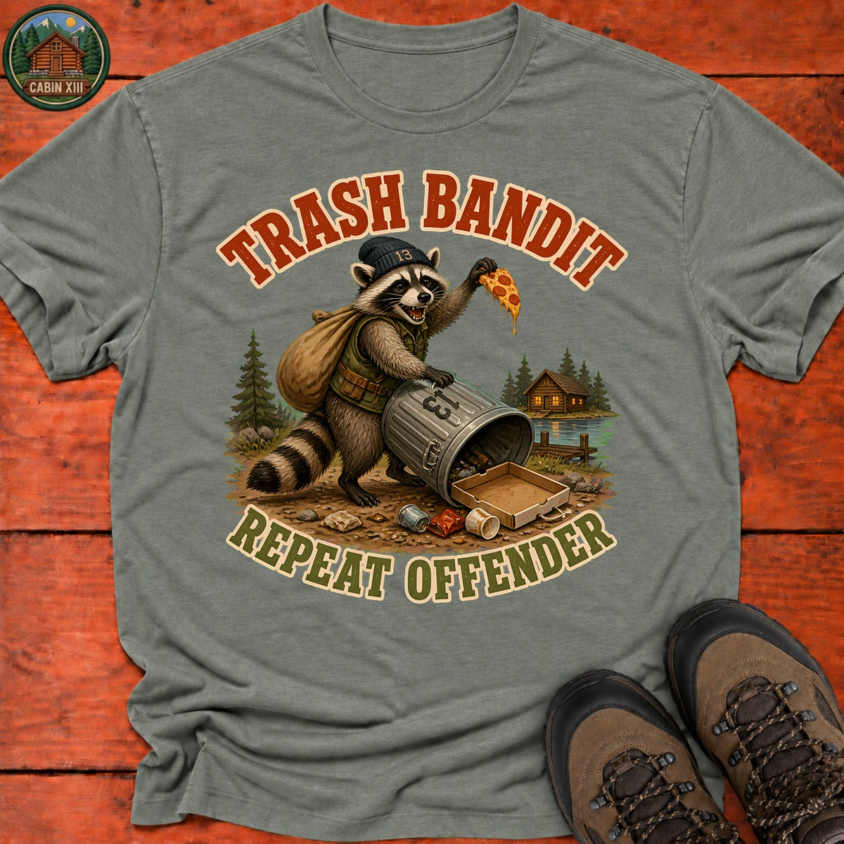 Trash Bandit T-Shirt — Heather Military Green