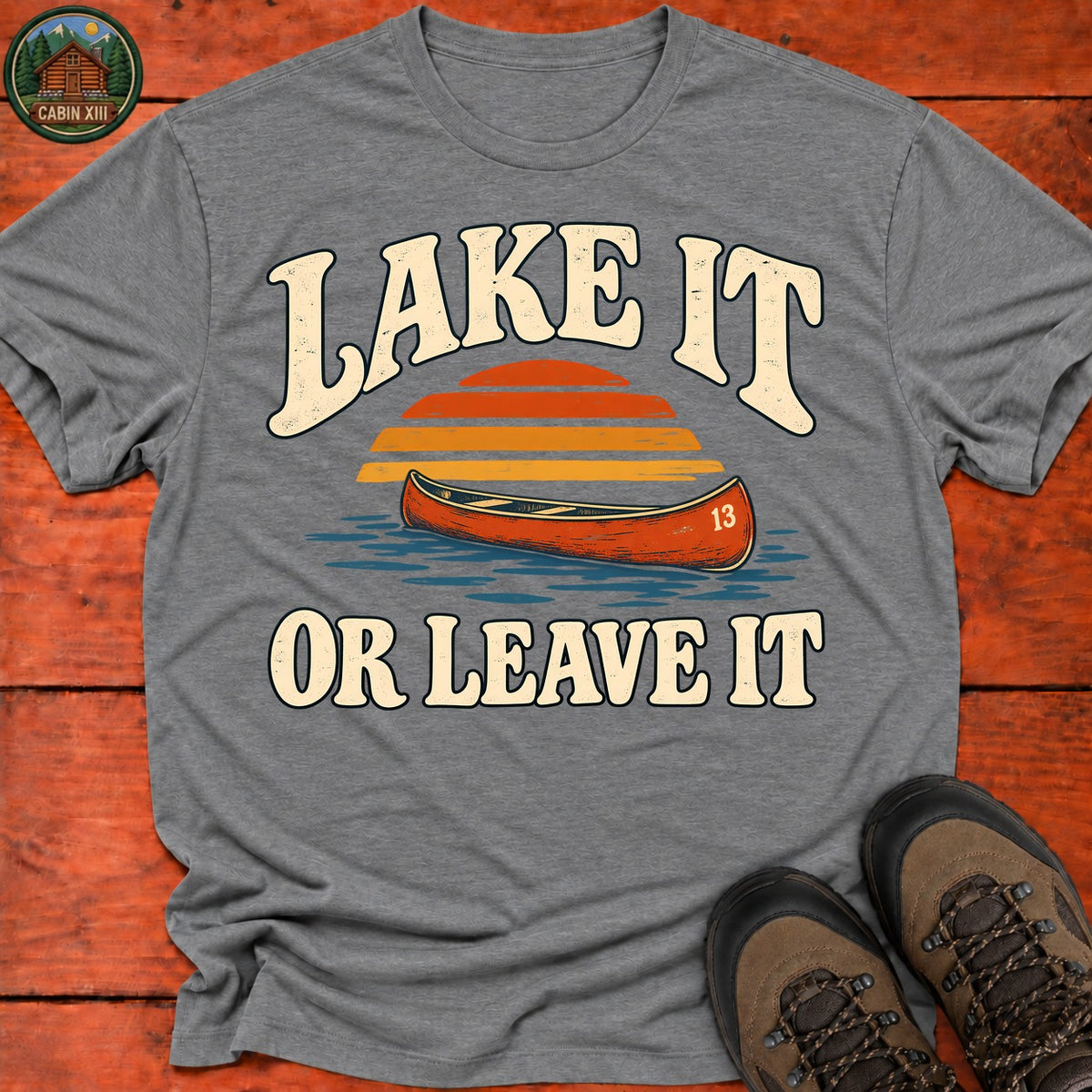 Lake It Or Leave It Badge T-Shirt — Graphite Heather
