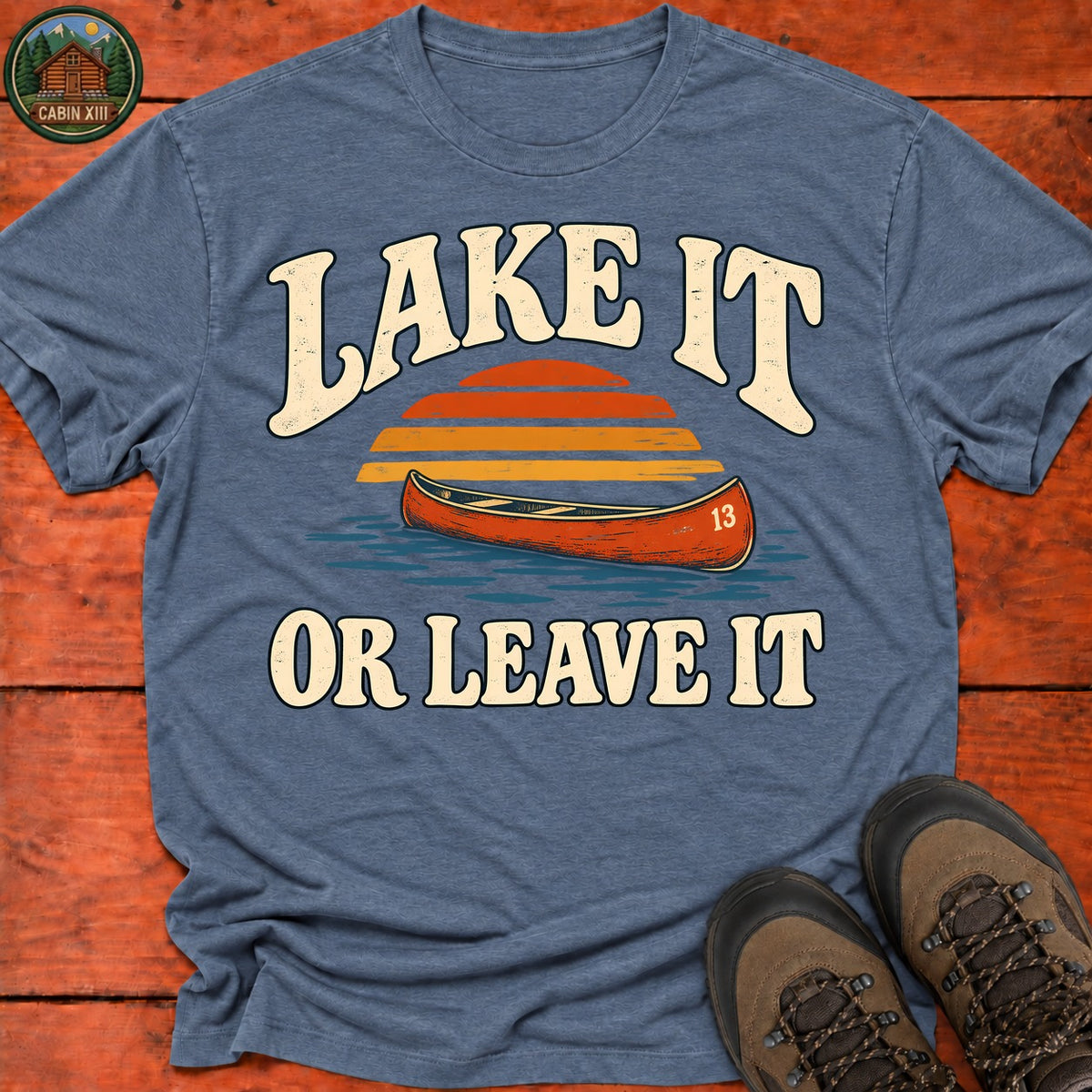 Lake It Or Leave It Badge T-Shirt — Heather Indigo