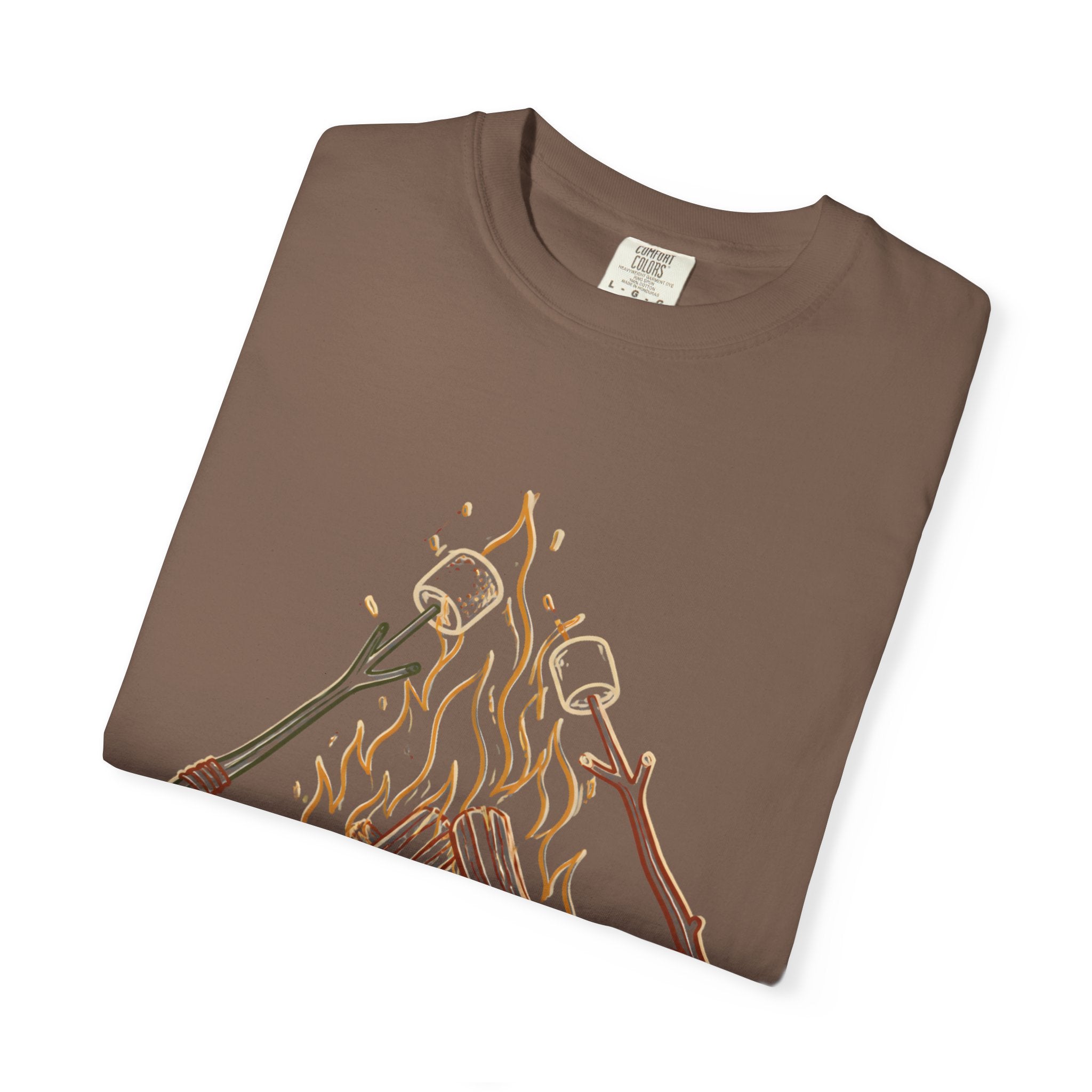 Roasing Marshmallows Line Art T-Shirt