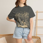 Lakeside Dock — Vintage Lake Cabin and Canoe Sketch Tee