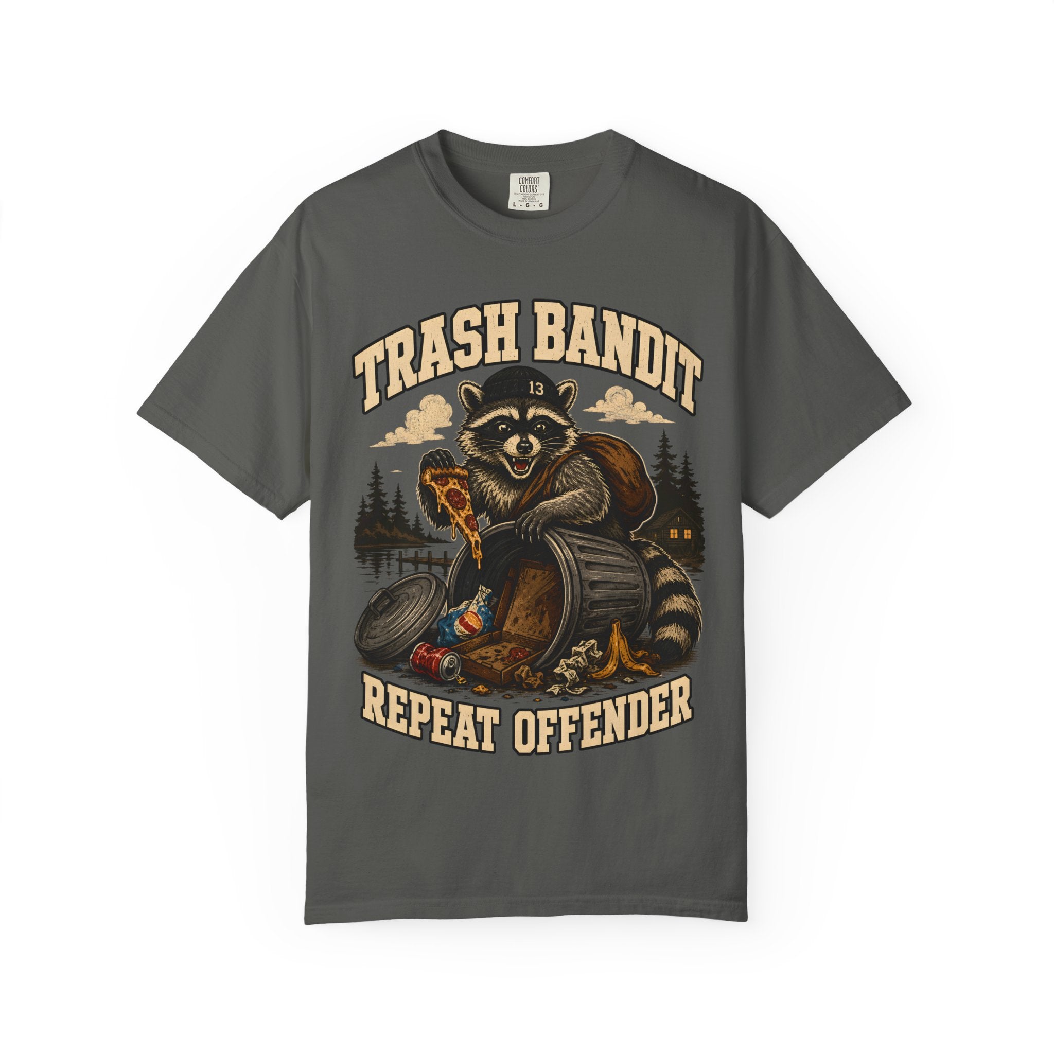 Trash Bandit Repeat Offender — Funny Raccoon Camping Tee