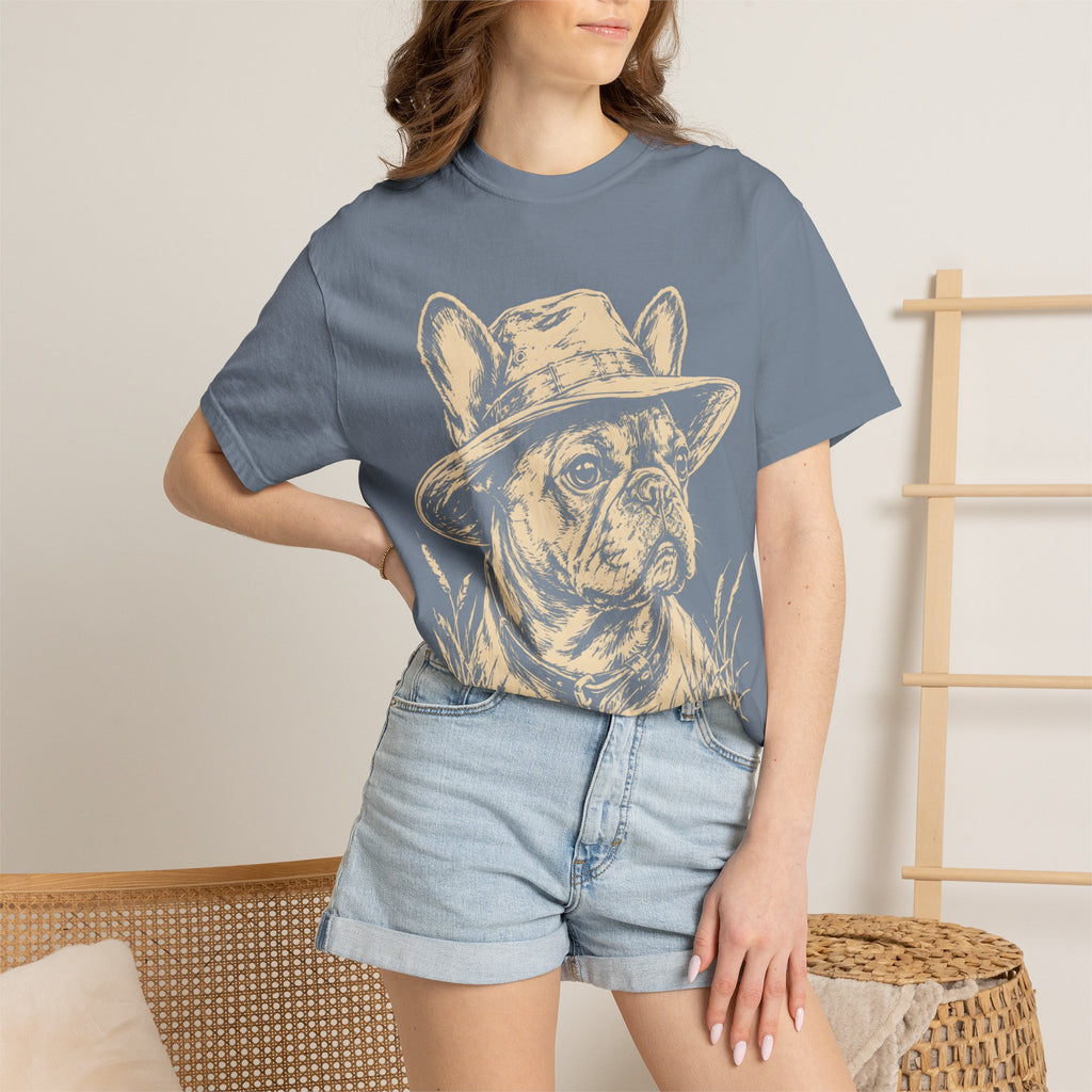 French Bulldog in a Hat — Vintage Sketch Dog Tee