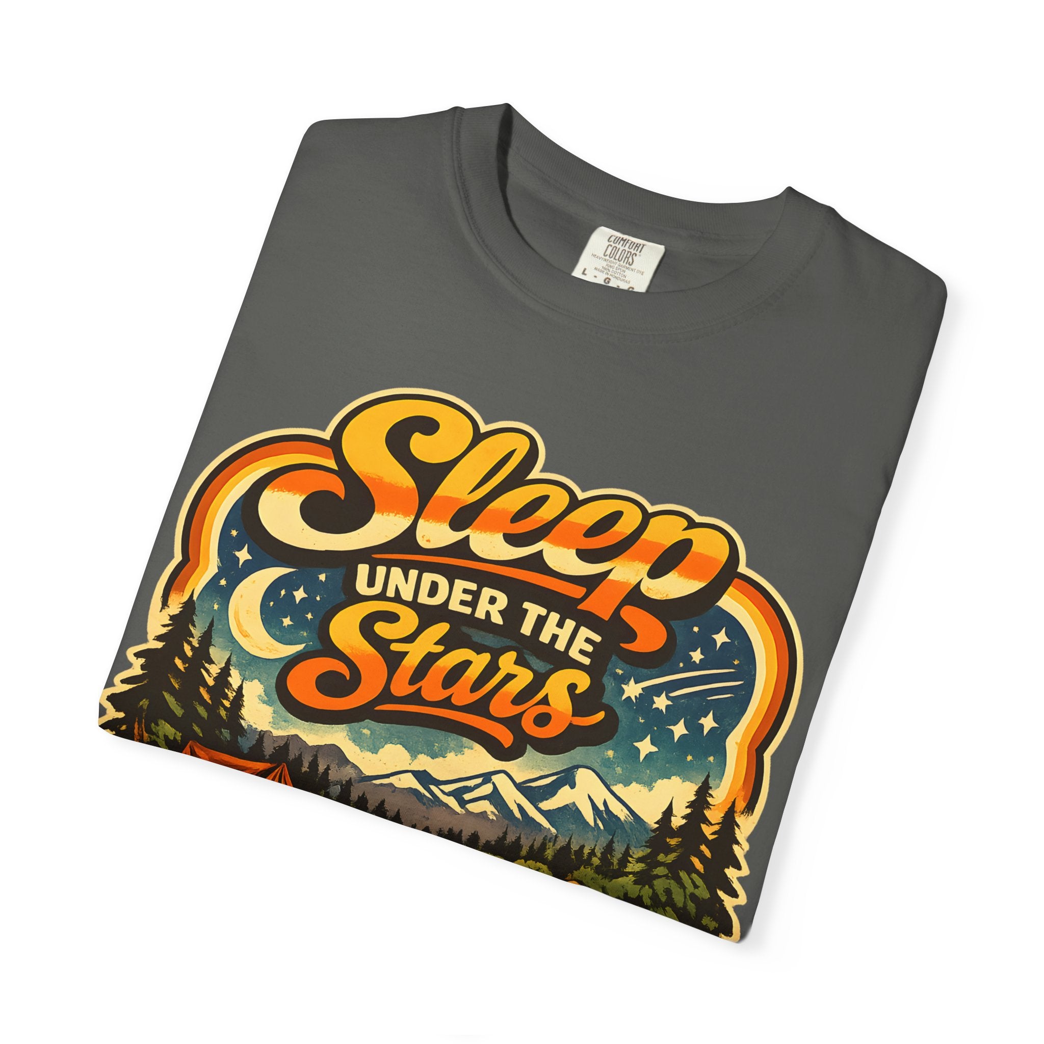 Sleep Under the Stars — Retro Camping and Fishing Tee