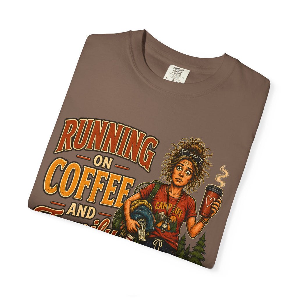 Running on Coffee and Family Traditions — Camping Humor Tee