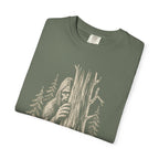 Bigfoot Hiding — Vintage Sasquatch Forest Sketch Tee