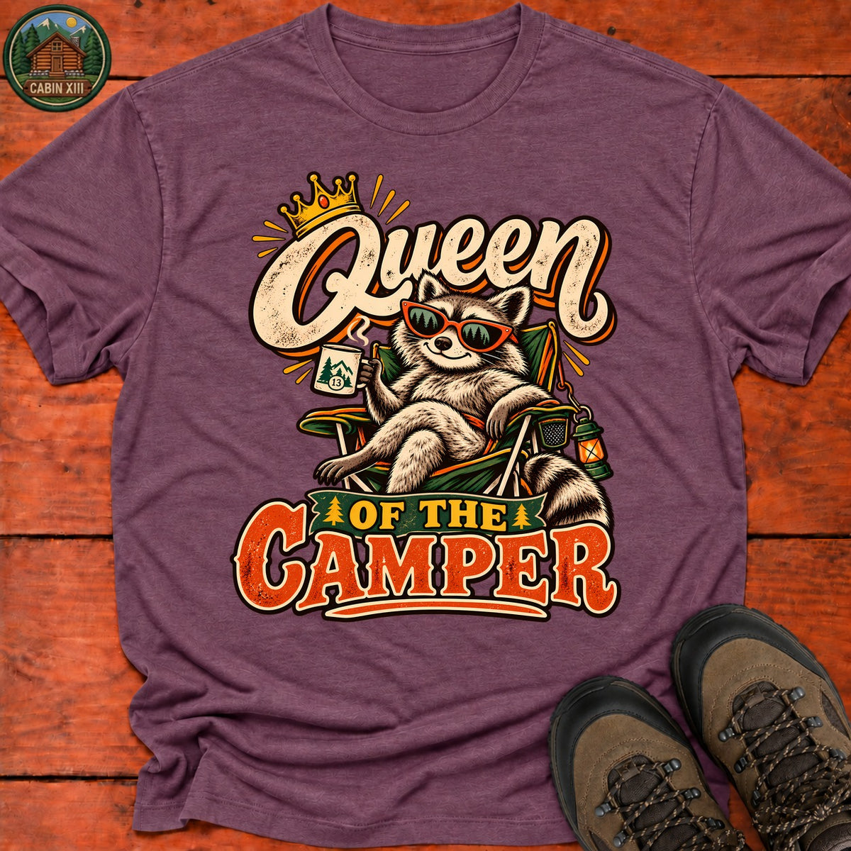 Queen Of The Camper V2 T-Shirt — Heather Maroon