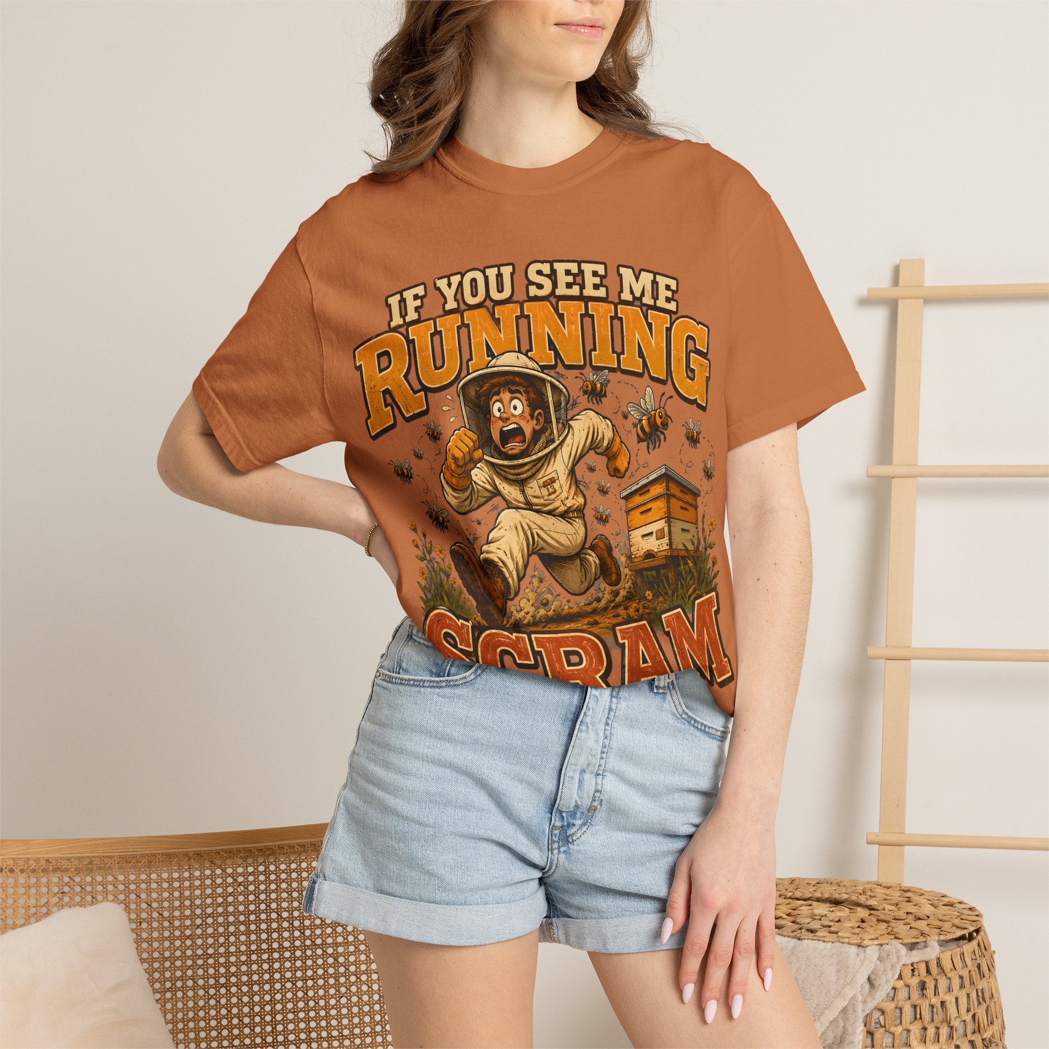 If You See Me Running Scram Funny Beekeeping Shirt