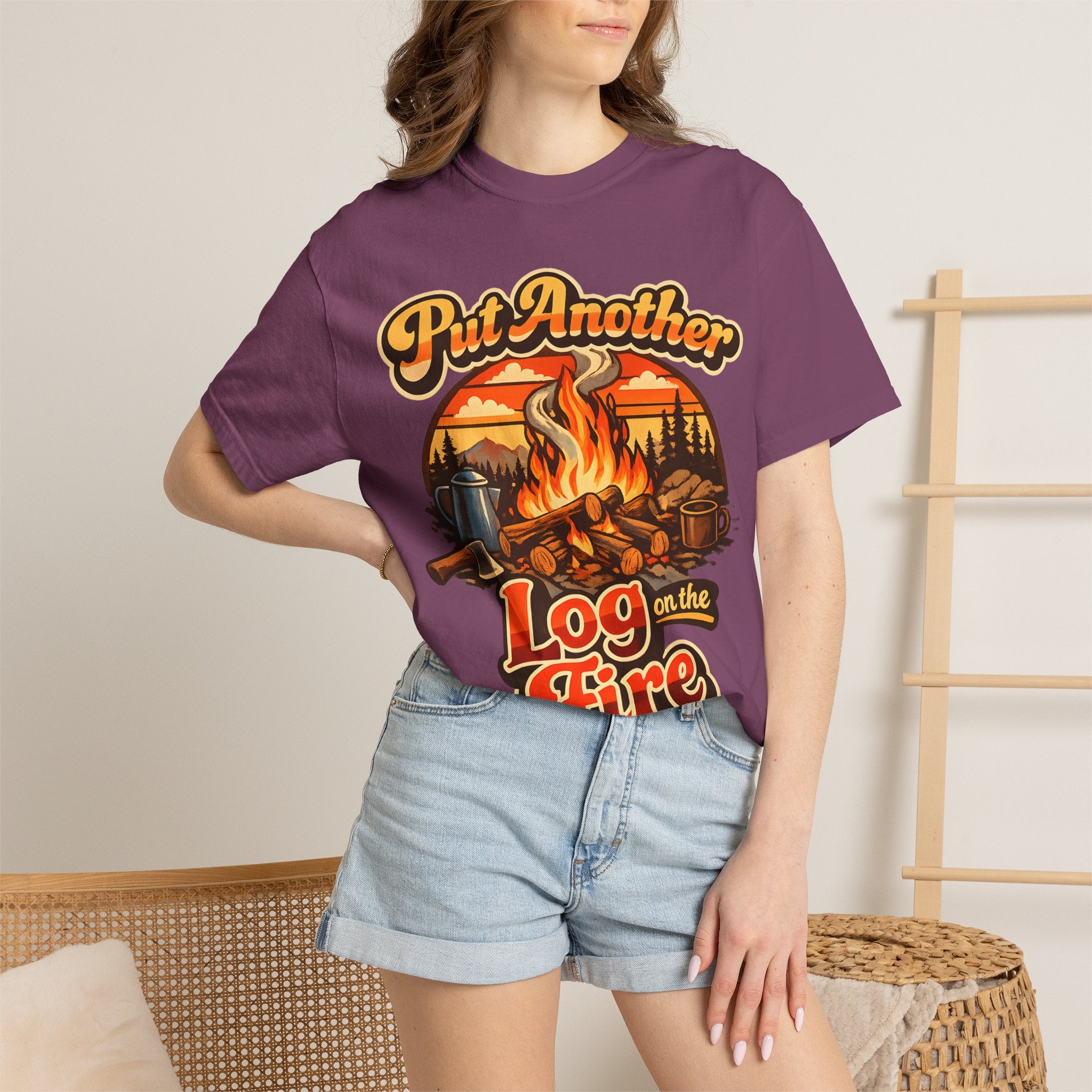 Put Another Log on the Fire — Retro Campfire Tee