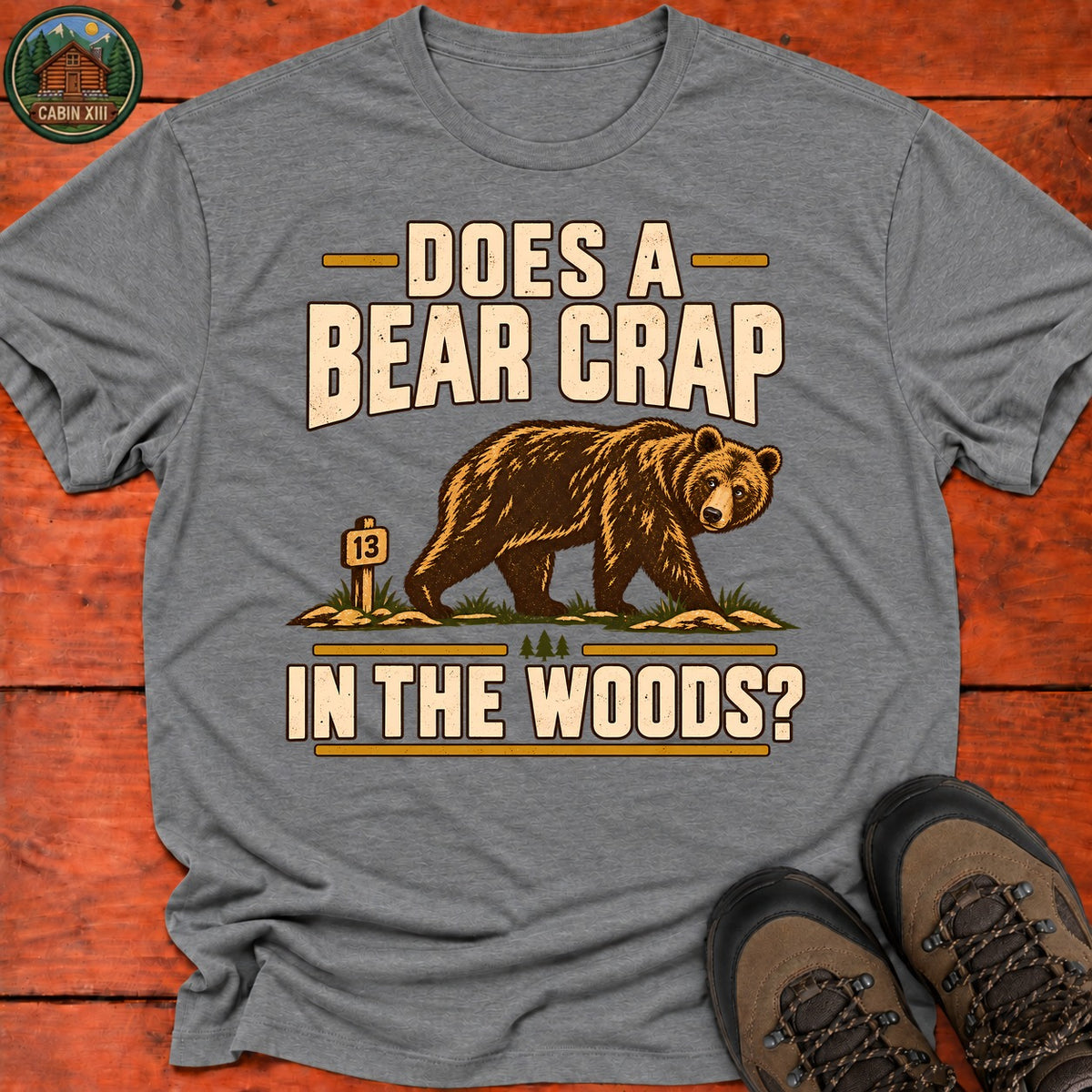 Does A Bear Crap In The Woods V2 T-Shirt — Graphite Heather